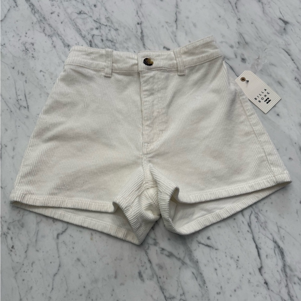 Billabong Free Fall Corduroy Shorts High Waisted Surf Beach White Size 24 NWT - Picture 5 of 9